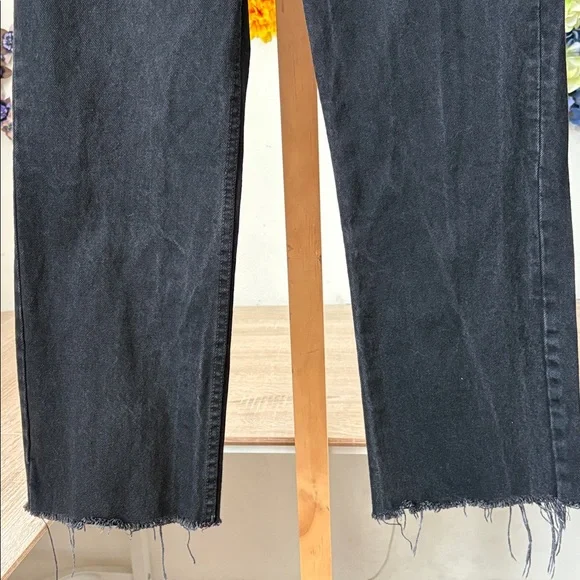 Zara Straight Black Button Fly High Rise Jeans - Picture 5 of 7